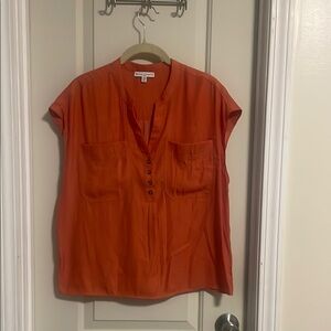Orange Button-Down Women's Top